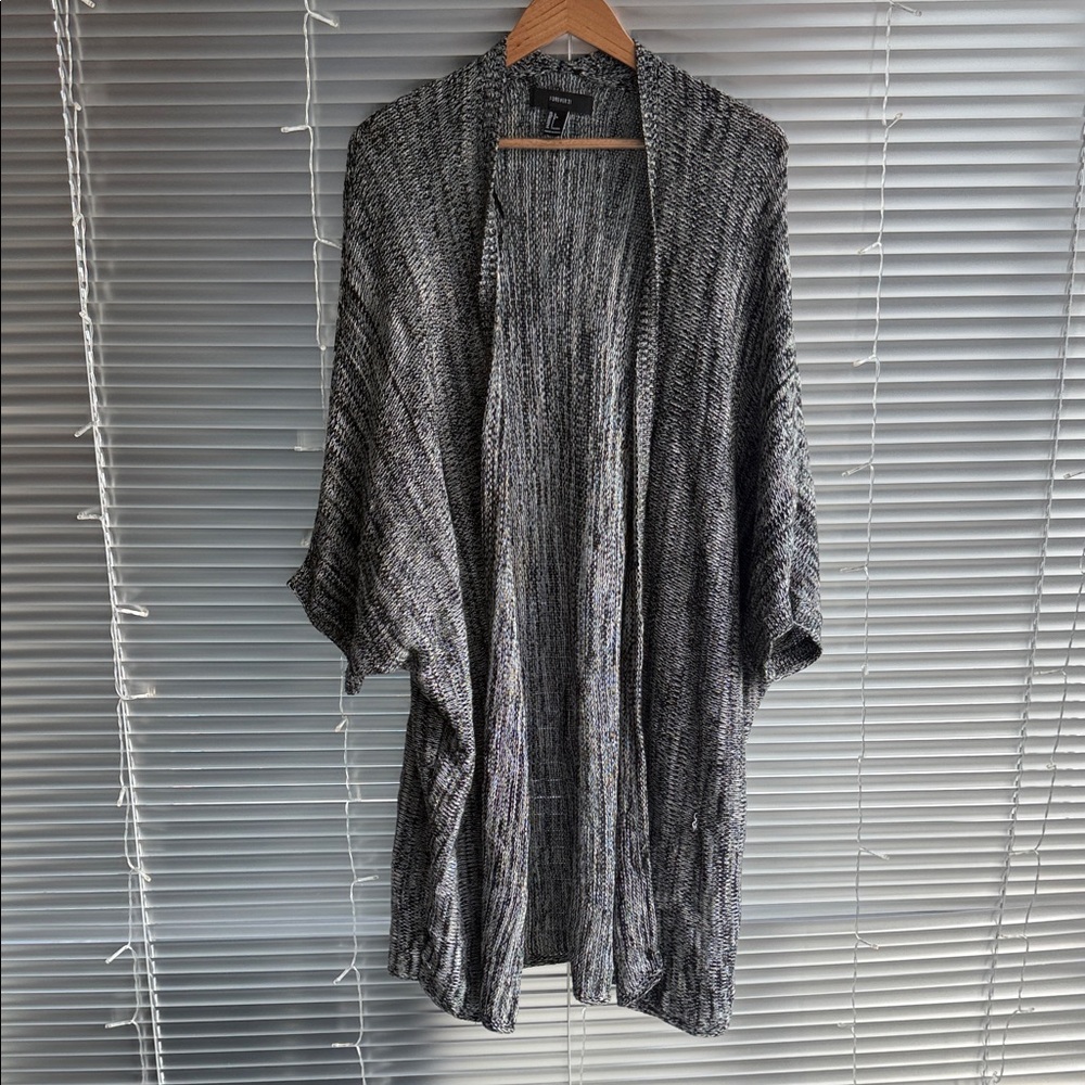 Forever 21 Black and White Knit Cardigan